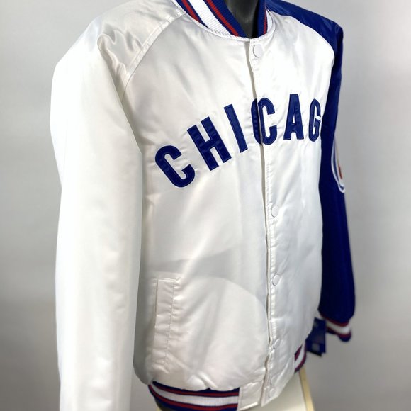 CHICAGO CUBS MLB Starter Snap Down Jacket WHITE/BLUE LG, XL - Picture 6 of 10